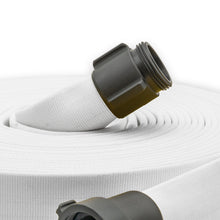 2-1/2" Medium Duty Single Jacket Fire Hose Threaded Fittings White
