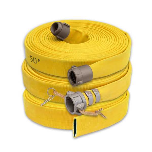 2-1/2 NST/NH x 15ft Double jacket 400 Psi Work 1200 Burst Fire Hose Yellow  UL