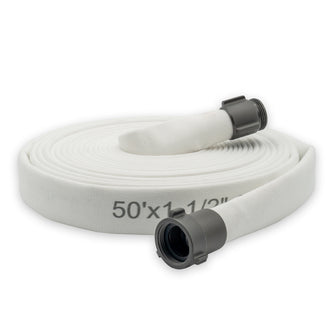 2" Heavy Duty Double Jacket Discharge Hose Threaded Fittings White