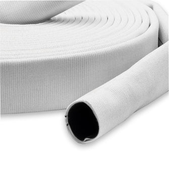 2-1/2" Super Duty Double Jacket Fire Hose Uncoupled White