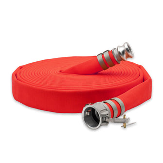 1-1/2" Super Duty Double Jacket Fire Hose Camlock Fittings Red