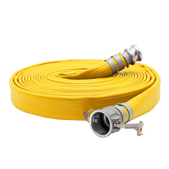 2" Super Duty Rubber Fire Hose Camlock Fittings Yellow