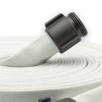 1" Medium Duty Single Jacket Discharge Hose Threaded Fittings White