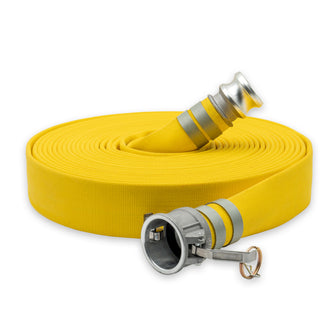 1" Medium Duty Single Jacket Fire Hose Camlock Fittings Yellow